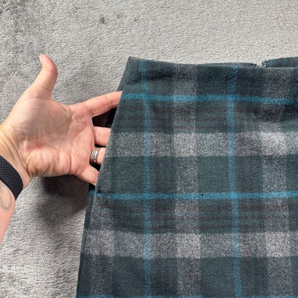 Uniqlo Wool Blend Mini Skirt Preppy Schoolgirl Grunge Goth Grey Plaid Sz 2 G351 - Picture 2 of 9